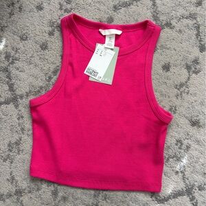 H&M Hot Pink Cropped Tee size Tank Top